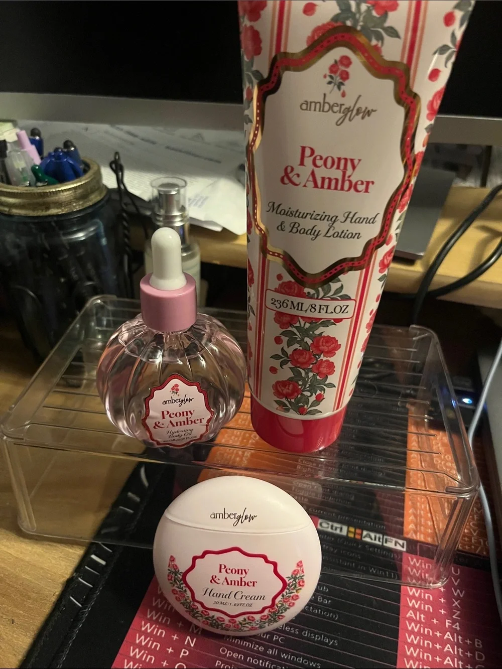 Peony & Amber Moisturizing Body Lotion & Hand Cream - Pink
